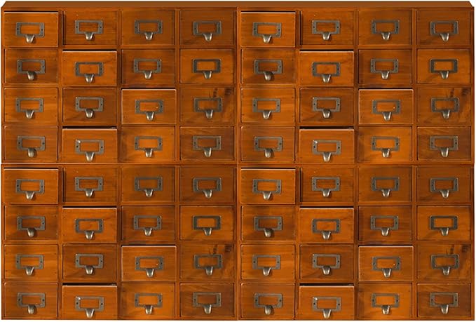 Huge Modular Stackable Against Wall 64-Drawer Apothecary Curio Cabinet Vintage by PrimoSupply