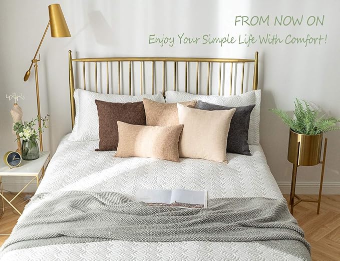 Stellhome Rectangle Farmhouse Burlap Throw Pillow Covers Solid Linen Pillowcase - Image 7