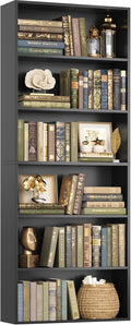 FOTOSOK 6-Tier Open Bookcase and Bookshelf, Freestanding Display Storage by FOTOSOK