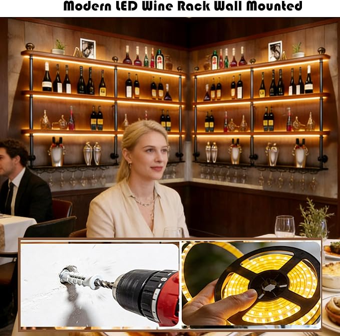 39.3in Wall Mounted Wine Rack - Image 4