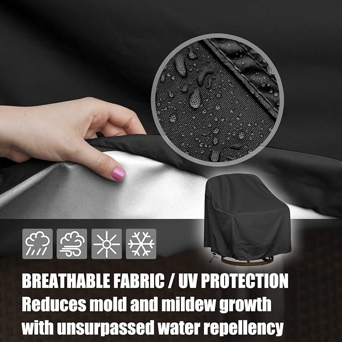 Outdoor Swivel Lounge Chair Cover, Waterproof Heavy Duty Outdoor Chair Covers - Image 4