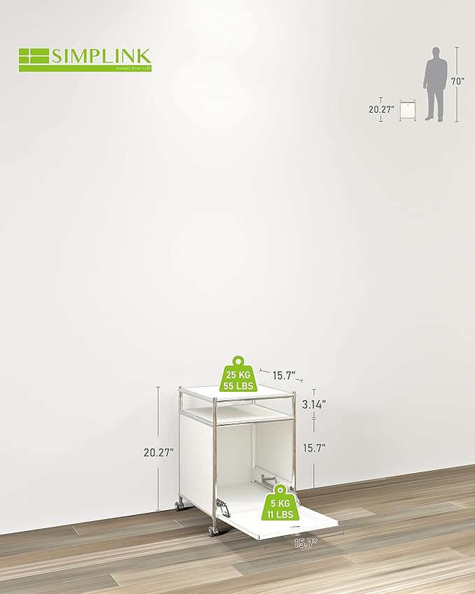 Matte Storage Cart with Flap Door, Large Capacity Storage Cart with Detachable - Image 2