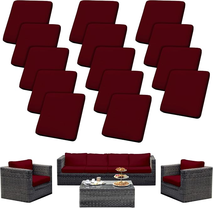 Outdoor Cushion Covers Set, Replacement by SUKAIKEQA