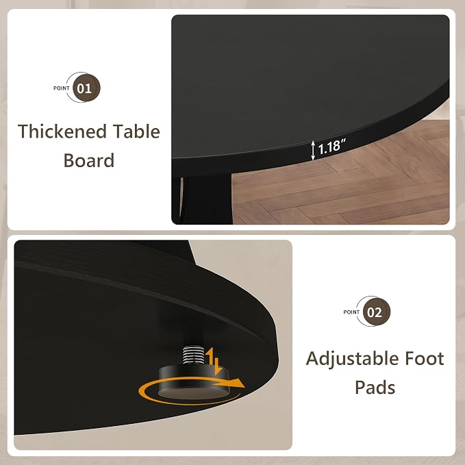 Einhomn 43-59" Extendable Round Dining Table, Kitchen Table - Image 7