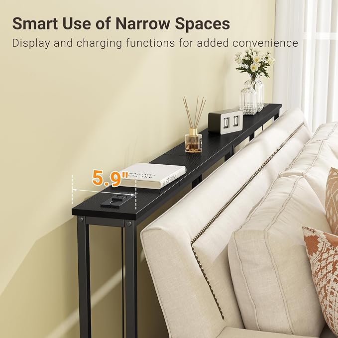 ELYKEN 5.9" Narrow Console Sofa Table - Image 7