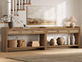 SICOTAS 60" Rattan Console Table Set of 2 by SICOTAS