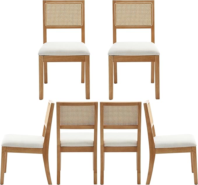 Westice Rattan Dining Chairs Set of 6, Farmhouse Natural Dining Room Chairs by ChairsforHomeLivingRoom
