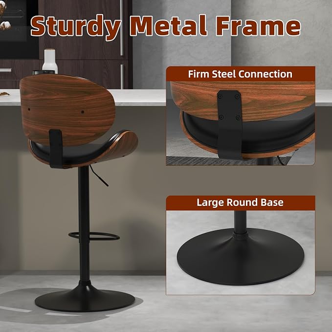 civama Bar Stools 1 PC for Kitchen Counter, Adjustable Bar Height Chairs - Image 6