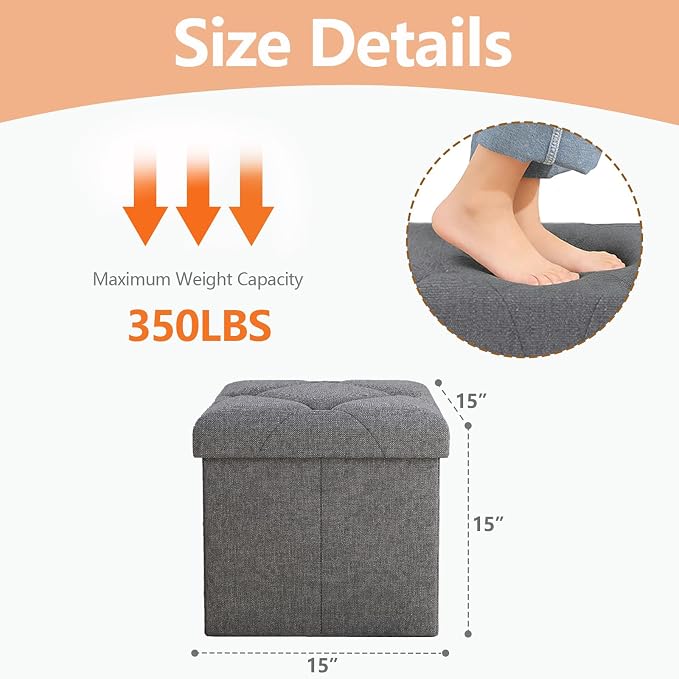 Storage Ottoman Footrest Stool Small Ottoman - Image 3