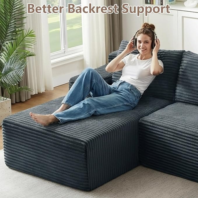 96" Cloud Sectional Couch U-Shaped Chaise - Image 5