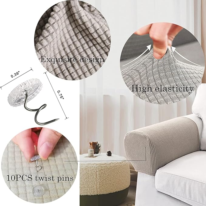 Sofa Arm Chair Covers, Couch Armrest Armchair Covers, Stretch Anti-Slip - Image 4