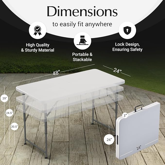 10 Pack of 4 Feet Foldable Table - Image 3