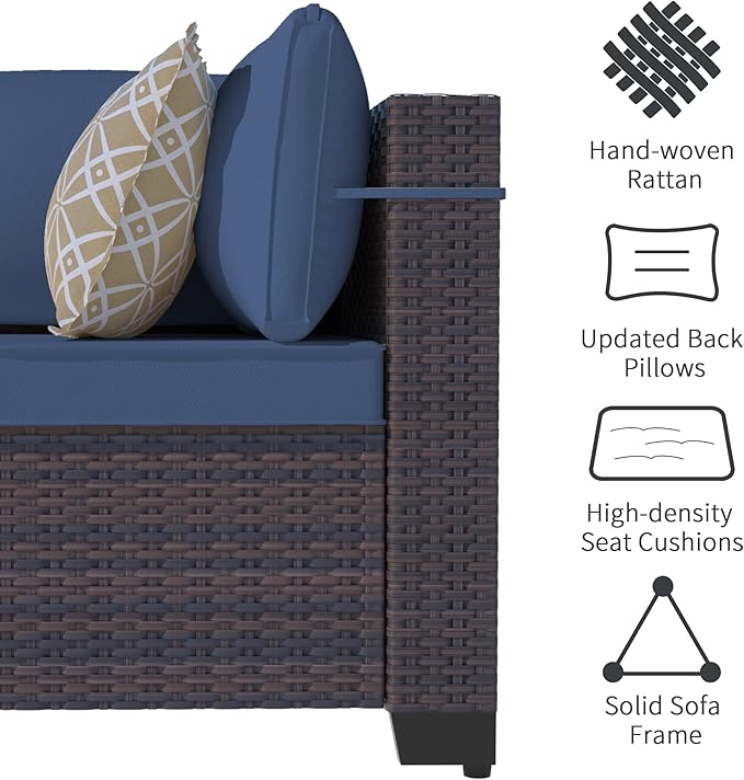 Outdoor Patio Furniture Set, 14 Pieces Outdoor Sectional Furniture Patio Sofa - Image 3