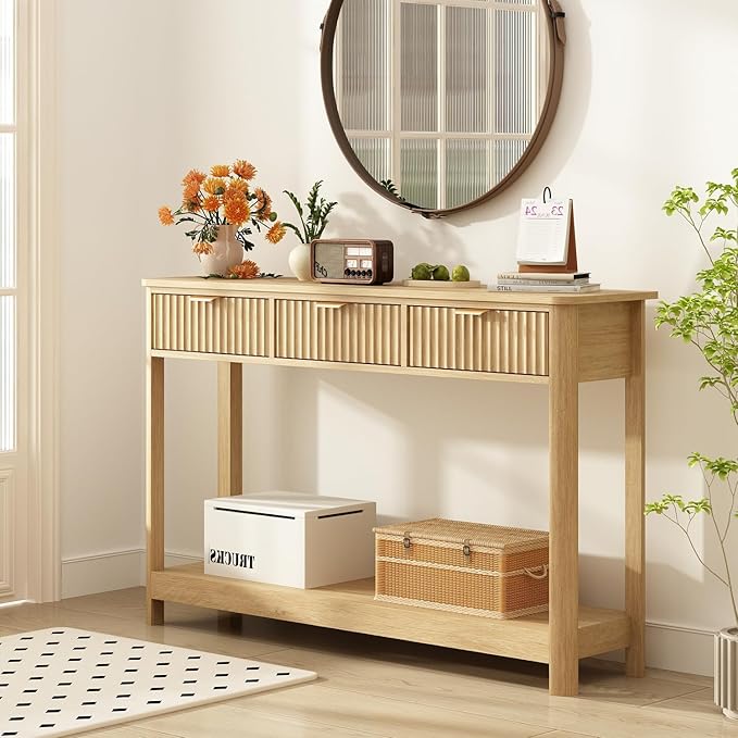 RUSTOWN Fluted Wood Console Table - Image 2