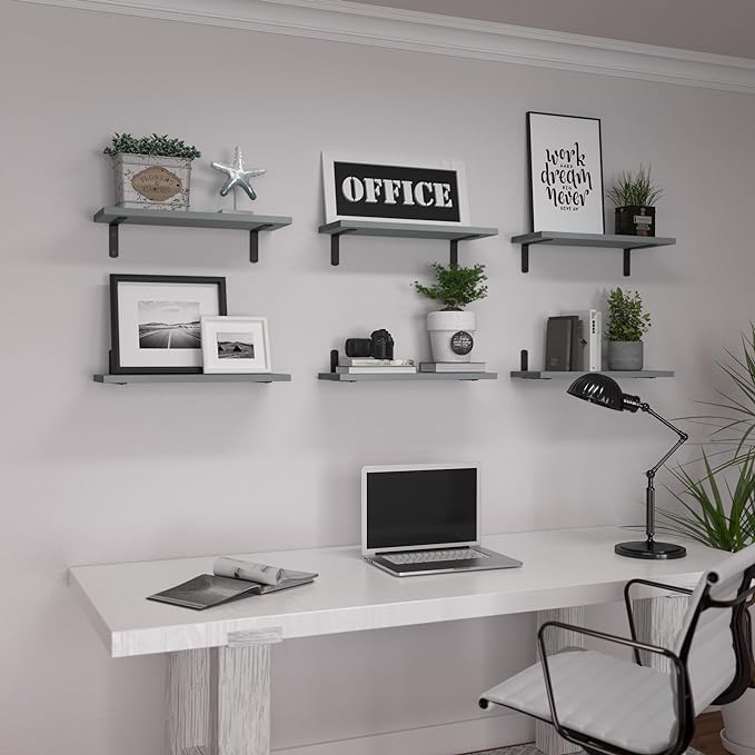 WOPITUES Wood Floating Shelves Set of 6, Shelves - Image 7