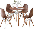 5-Piece Round Dining Table Set, Small 31.5" Kitchen Table Chairs Set of 4 Space by LECAFURHL