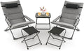 Giantex 5-Piece Patio Bistro Set, Folding Lounge Chairs by Giantex