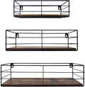 CRUGLA Floating Shelves Wall Mounted Set of 3, Hanging Storage Wall Shelf by CRUGLA