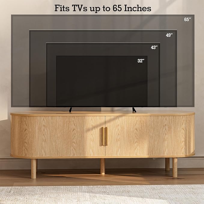 ZttRiee TV Stand for TVs up to 60 Inch, Entertainment Center - Image 4