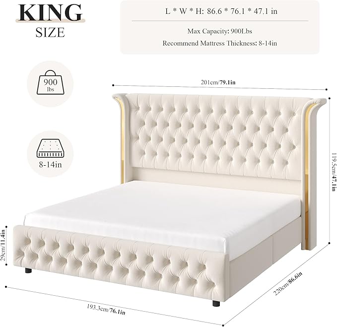 Keyluv King Smart LED Bed Frame - Image 2