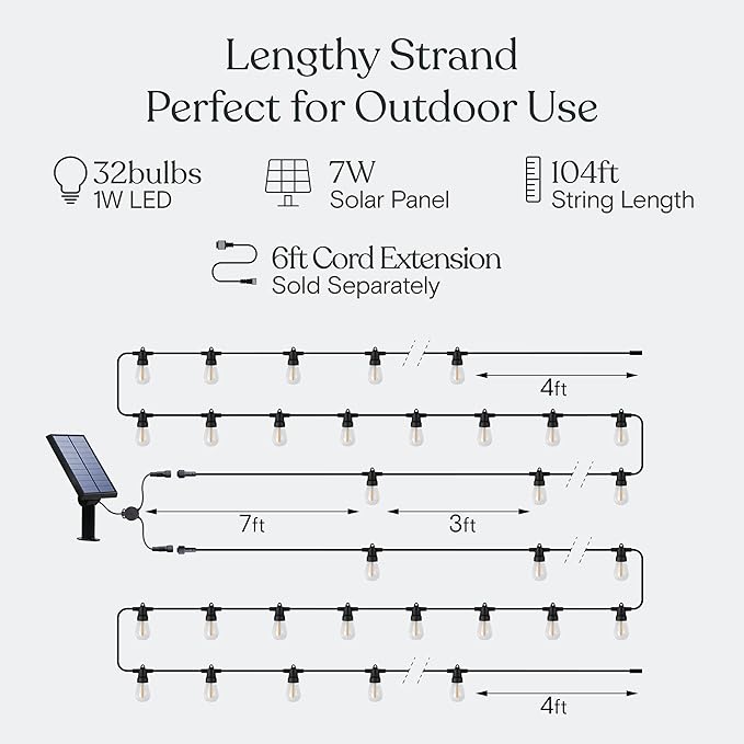 Brightech 104 FT Ambience Pro Solar Powered Outdoor LED String Lights - Image 5