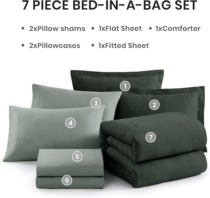 Monbix King Size Comforter Set, Deep Forest King Size Bedding Set Reversible - Image 7