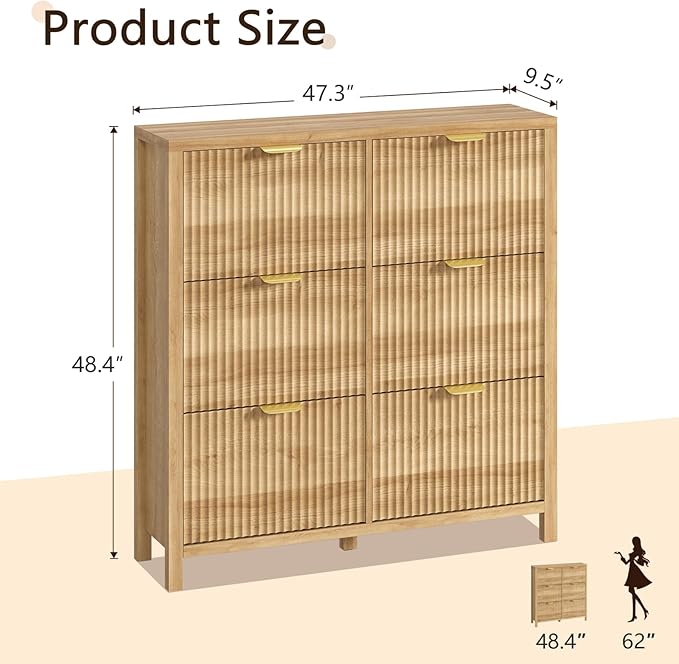 YOMILUVE 47.3" Shoe Cabinet Storage - Image 2