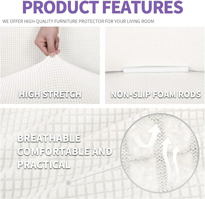 ZNSAYOTX Stretch Oversized Couch Cover Universal Sofa Covers - Image 4