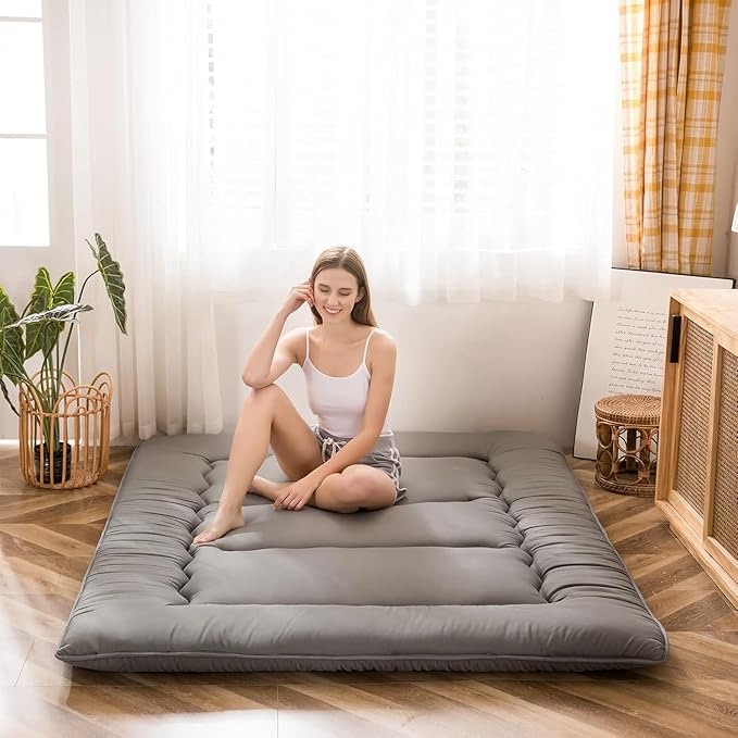 MAXYOYO Japanese Floor Mattress Futon Mattress, Charcoal Grey, Full Size by MAXYOYO