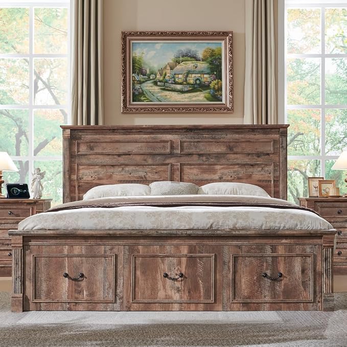Aitjunz Farmhouse King Size Bed Frame - Image 3