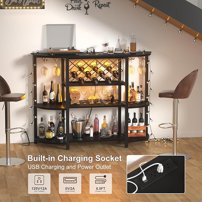 Unikito 4-Tier Metal Coffee Bar Cabinet - Image 6