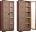 Display Cabinet with Glass Doors, Display Case Cabinet by Anxxsu