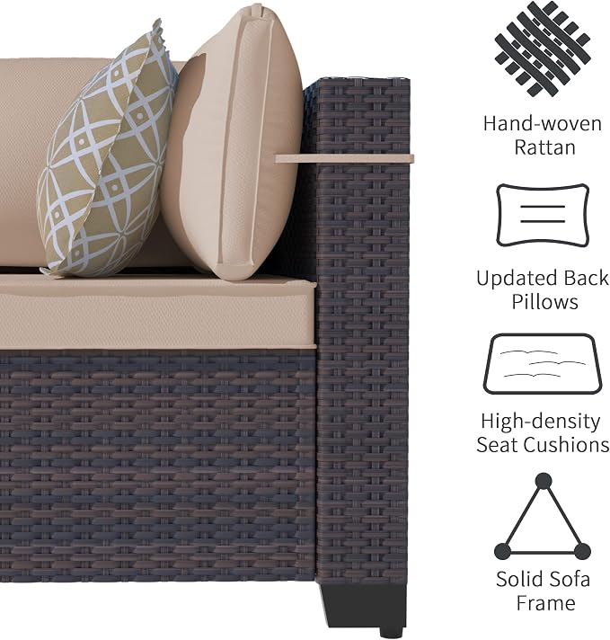 Outdoor Patio Furniture Set, 14 Pieces Outdoor Sectional Furniture Patio Sofa - Image 3