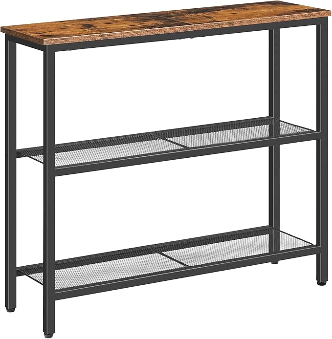 HOOBRO 29.5" Narrow Console Table, 3-Tier Entryway Table, Thin Sofa Table by HOOBRO