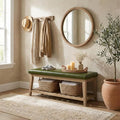 HUIMO Entryway Shoe Bench with Cushion, End of Bed Bench, Upholstered Bench by Zihanhome