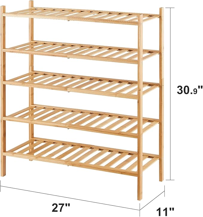 viewcare 5-Tier Bamboo Shoe Rack - Image 3