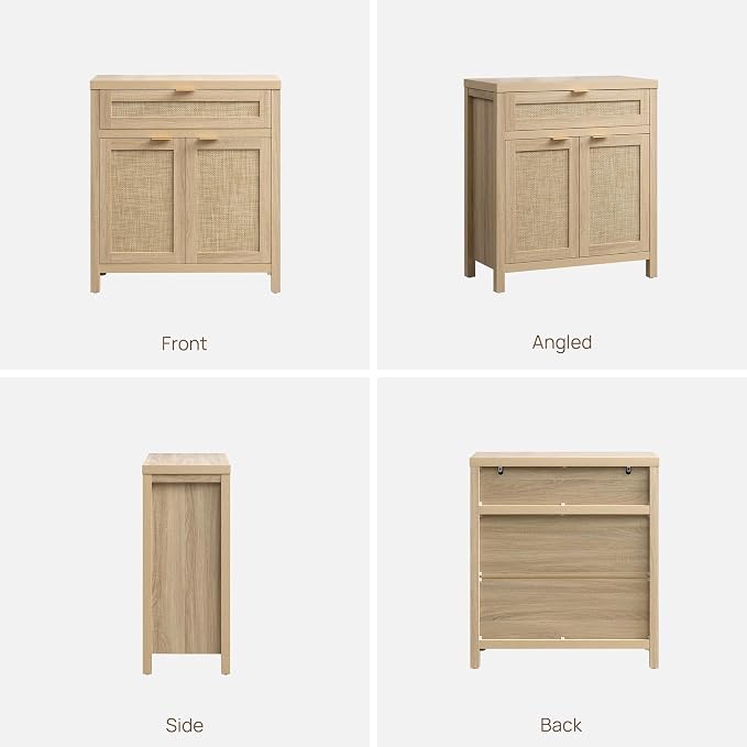 SICOTAS Sideboard Buffet Storage Cabinet, Rattan Accent Cabinet - Image 10