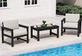 SERWALL 3 Pieces HDPE Outdoor Sofa Bistro Set by SERWALL