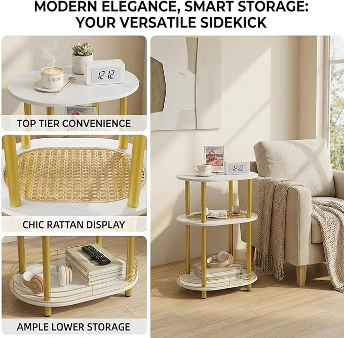 Small Rattan Side/Accent Table - Image 4