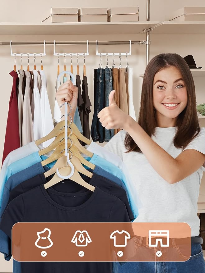 HOUSE DAY White Magic Space Saving Hangers, Premium Smart Hanger Hooks - Image 2