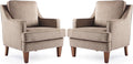 VINGLI Brown Accent Chairs Set of 2, Mid Century Modern Chairs, Upholstered by VINGLI
