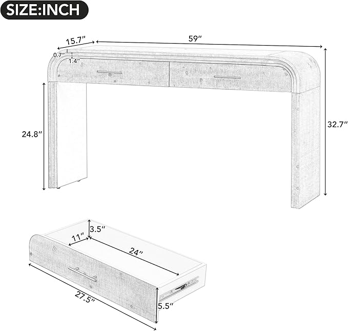 Console Table with 2 Drawers, Living Room, Dinning Room - Image 2
