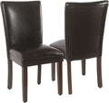 HomePop Parsons Upholstered Accent Dining Chair, Dark Brown Faux Leather by HomePop