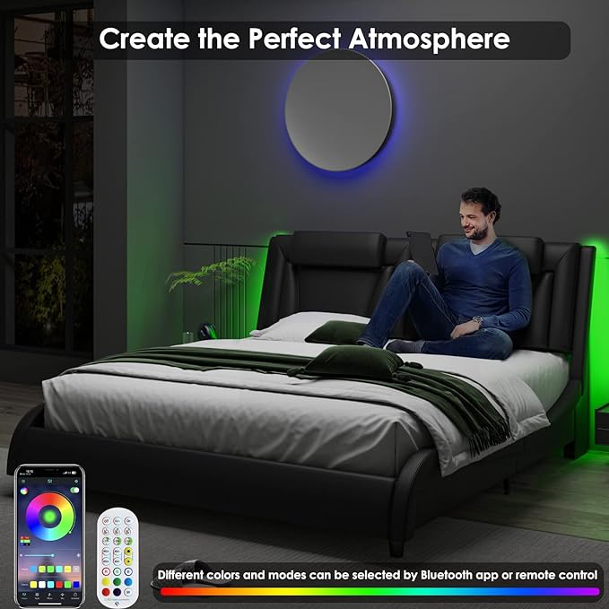 Keyluv Queen Size LED Bed Frame - Image 4