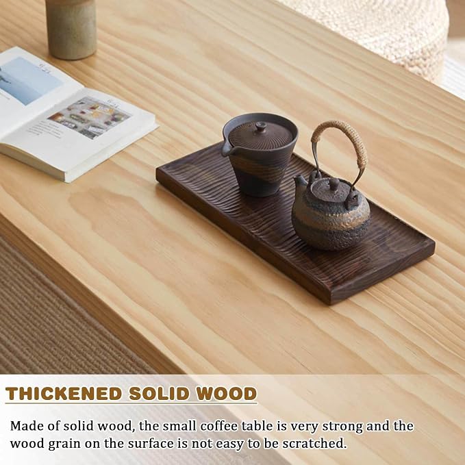 Japanese Solid Wood Tatami Coffee Table - Image 3
