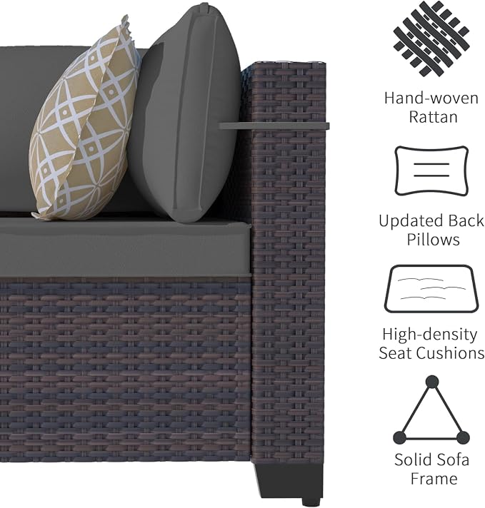 Outdoor Patio Furniture Set, 9 Pieces Outdoor Sectional Furniture Patio Set - Image 2