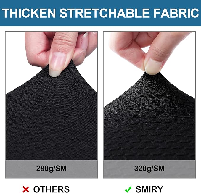 Smiry Waterproof Seat Covers for Dining Room Chairs Set of 4, Stretch Jacquard - Image 4