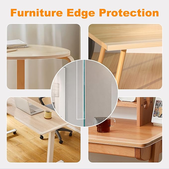 Clear Soft Corner Protectors for Furniture Strip, 2.6 in x 6.6 FT, Sharp Edge & - Image 3