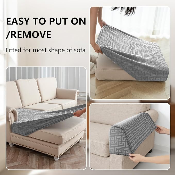 UNBBRRL 10 Pieces Stretch Sofa Cushion Covers - Image 4