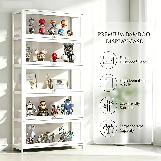 Display Cabinet with Acrylic Door, 5-Tier Curio Display Cabinet, Display Case - Image 4